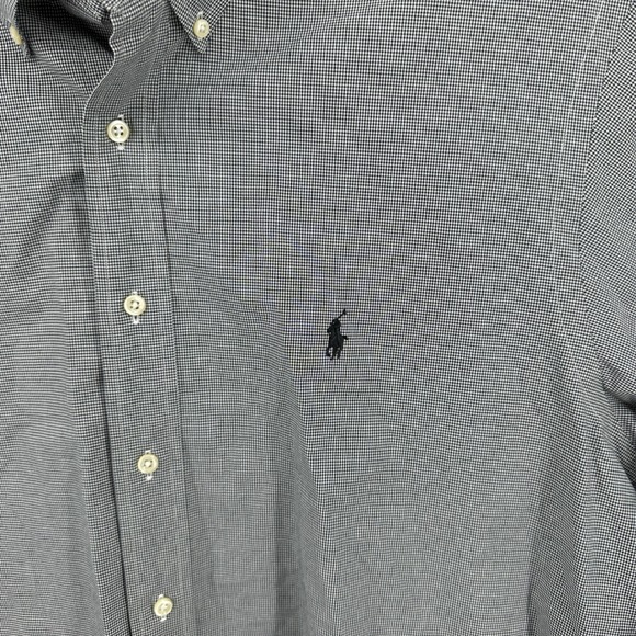 Ralph Lauren Classic Fit Button Down Shirt Black White Gingham Blk Pony XXL 18 - Picture 4 of 8